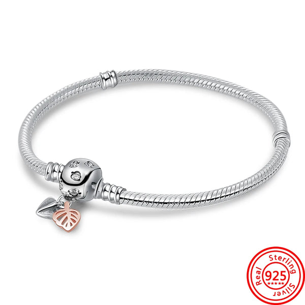 Rose Silver Leaf Bracelet - Stellarsilvra